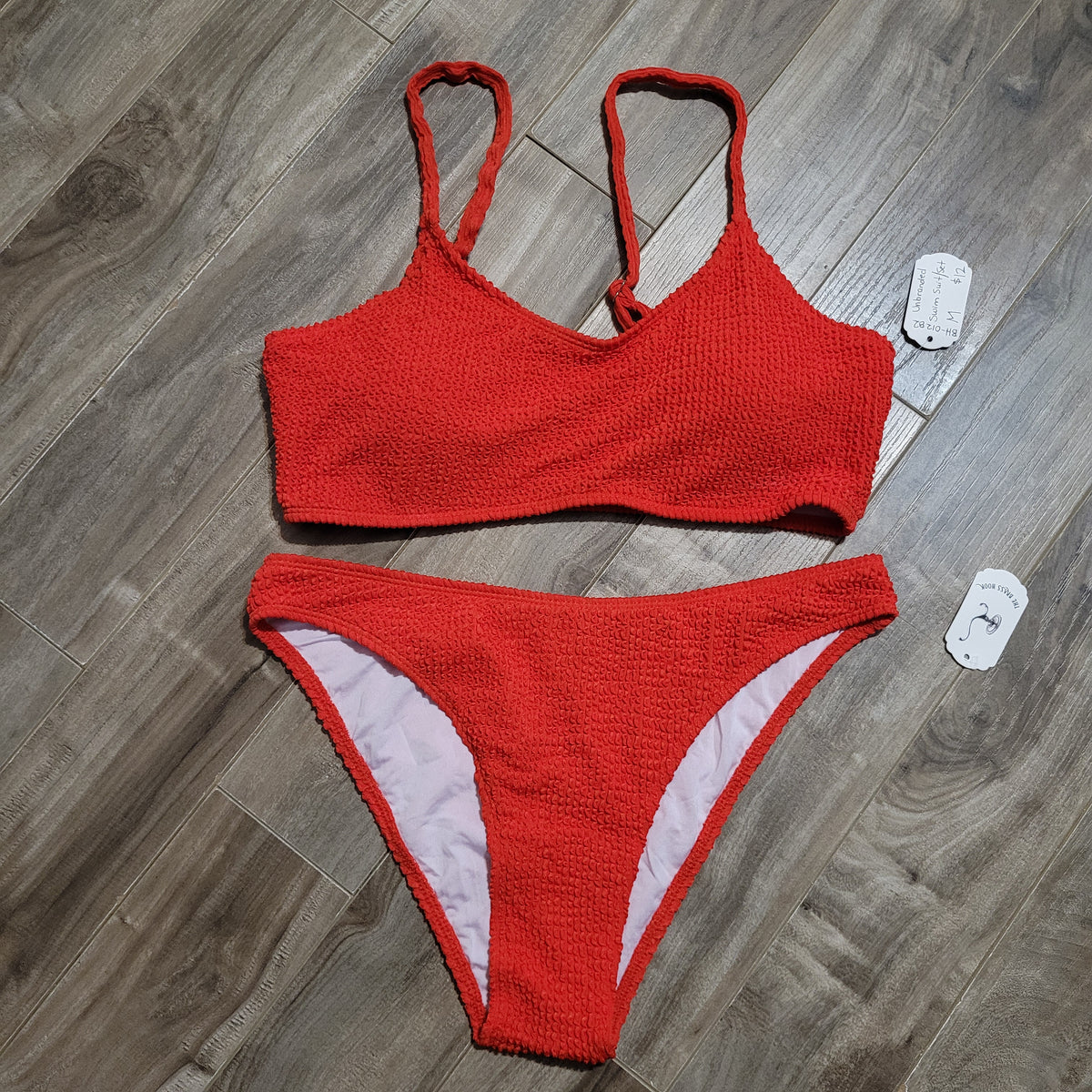 Red Textured Bikini Set - Unbranded (M)
