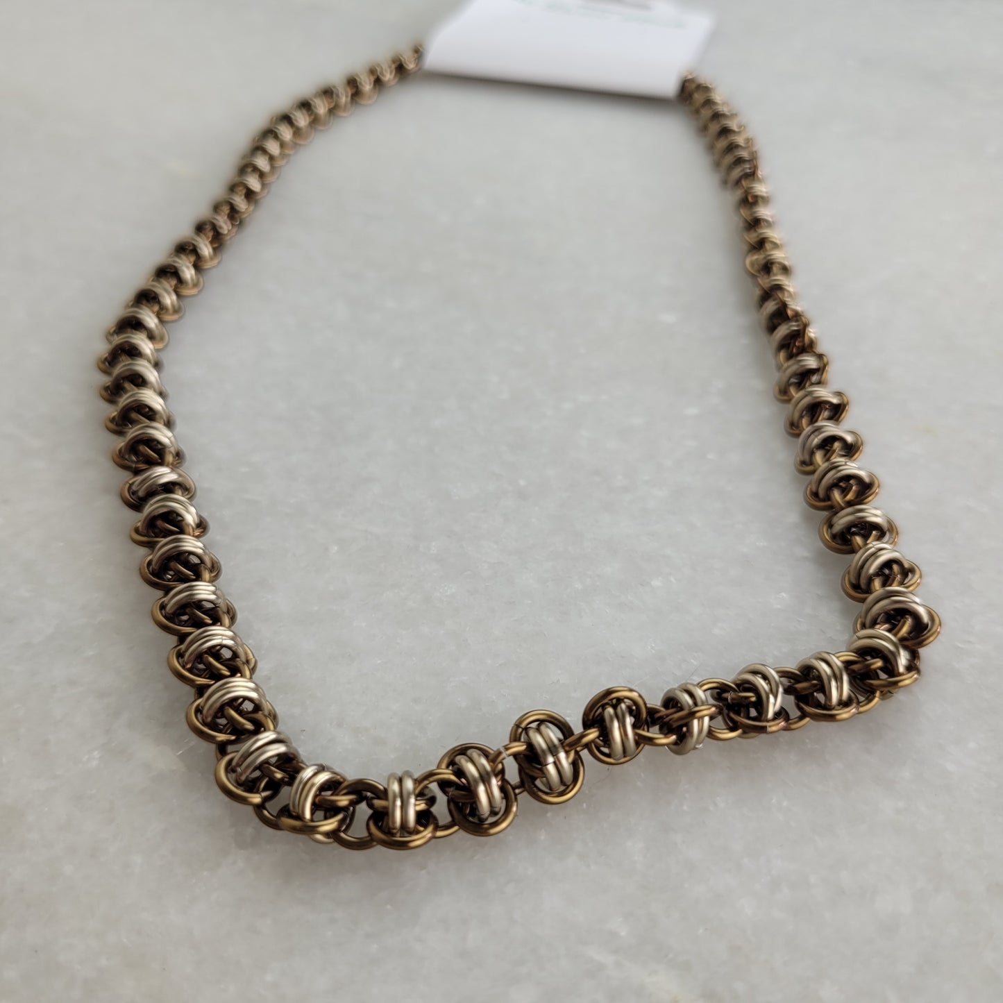 Two-Tone Byzantine Chain Necklace