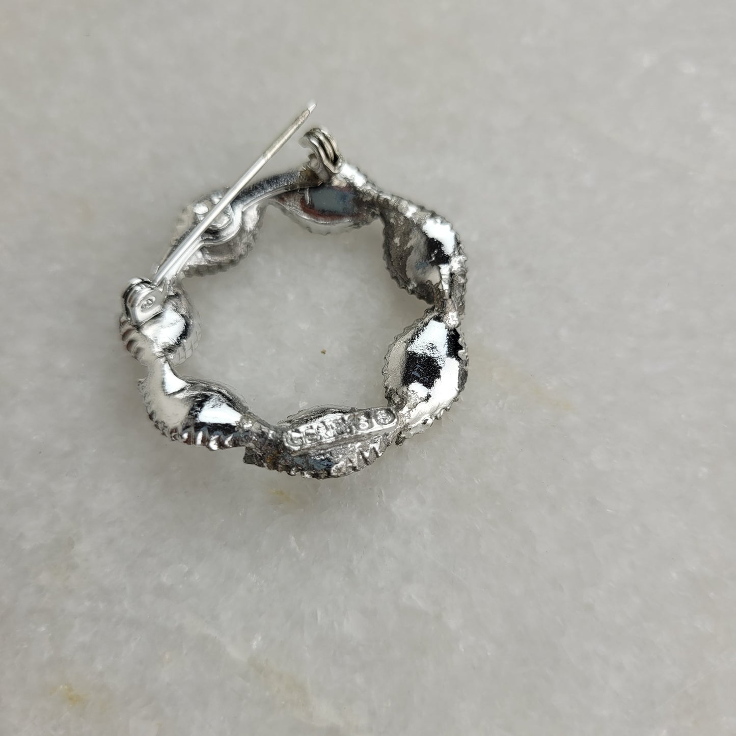 Vintage Gerry's Silver-Tone Leaf Wreath Brooch