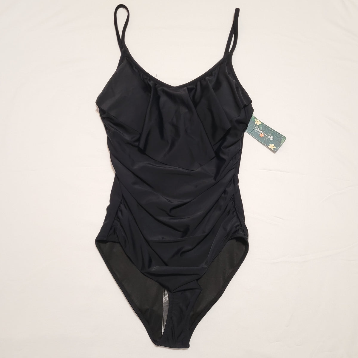 Black Ruffle One-Piece Swimsuit - Blooming Jelly (Size M)