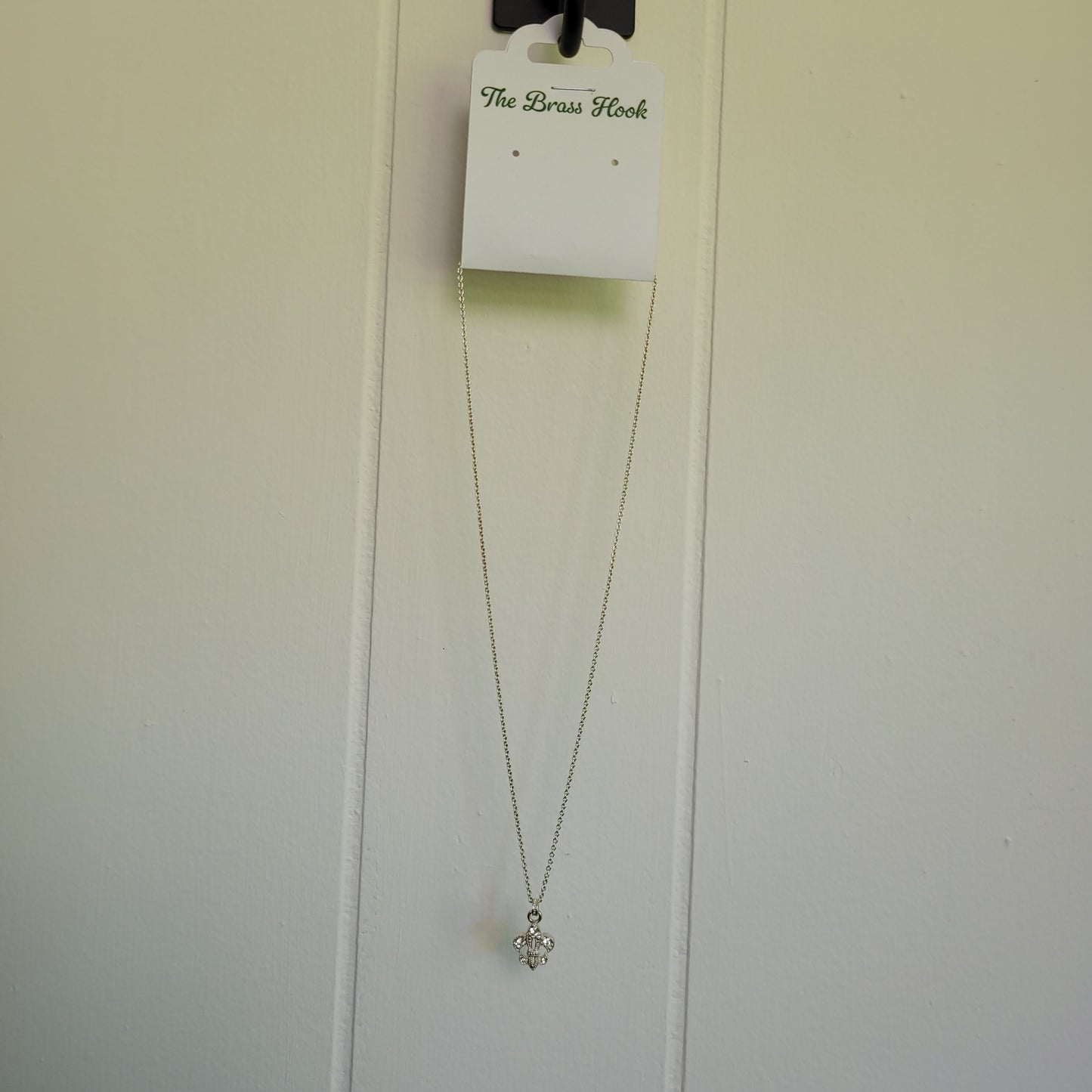 Crystal Fleur-de-Lis Pendant Necklace
