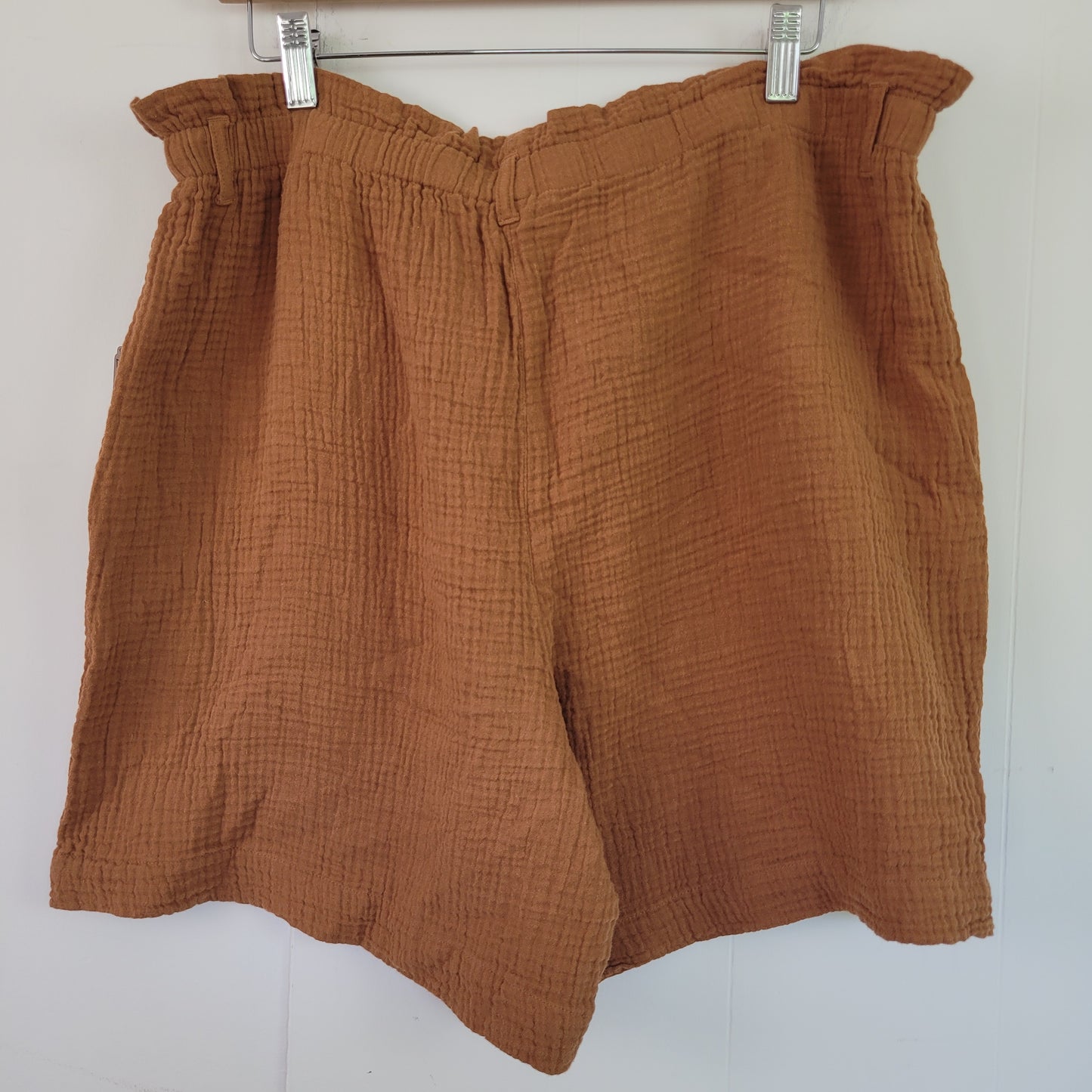 Brown Cotton Gauze Paperbag Shorts - Reitmans (14)