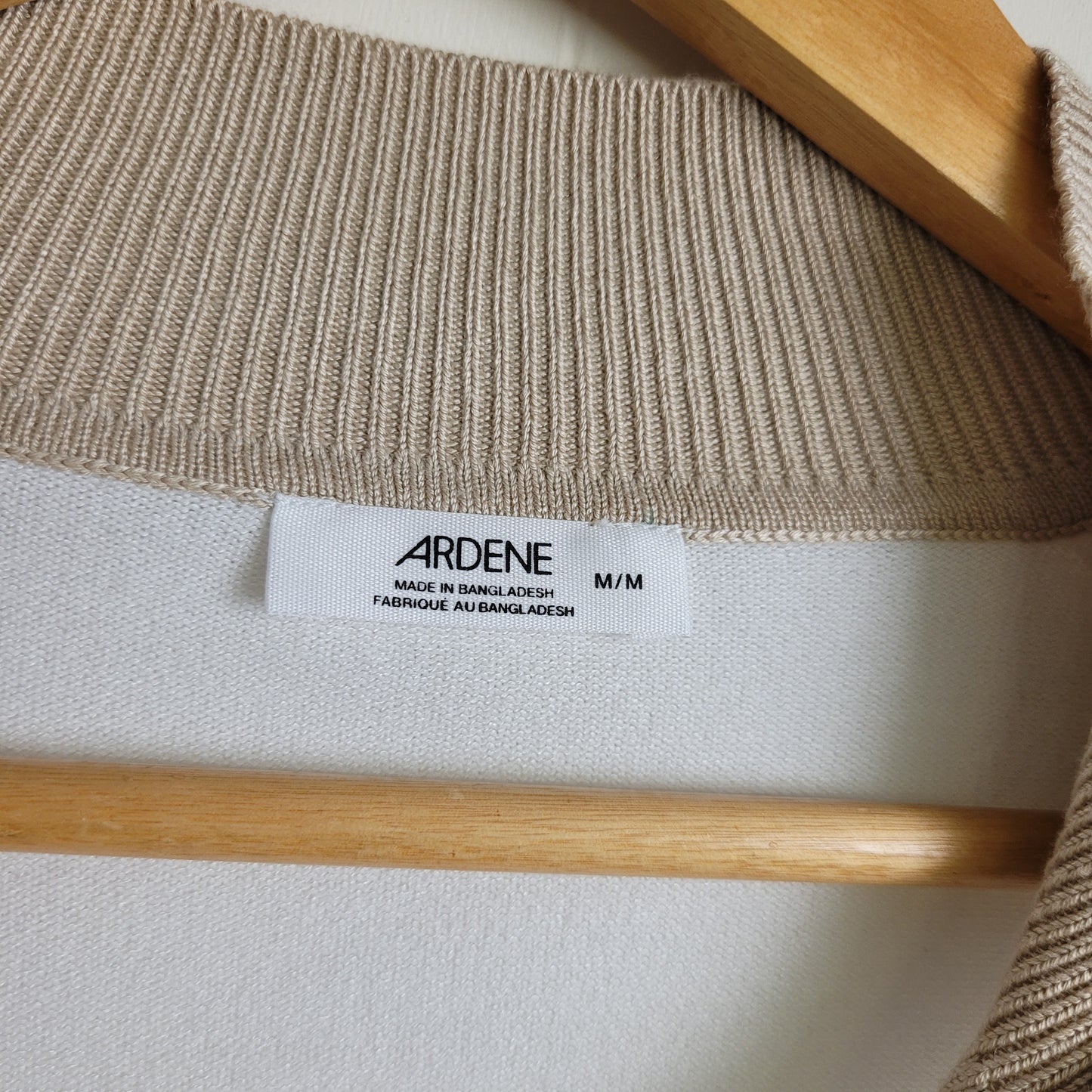 Cream & Beige Quarter Zip Knit Sweater - Ardene (Medium)