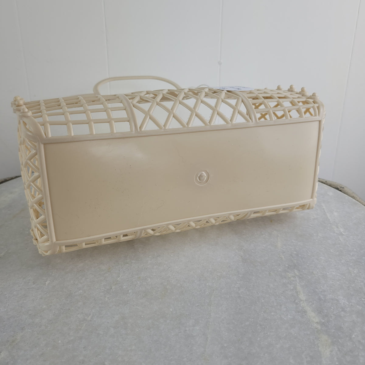 Cream Jelly Basket Handbag - Unbranded