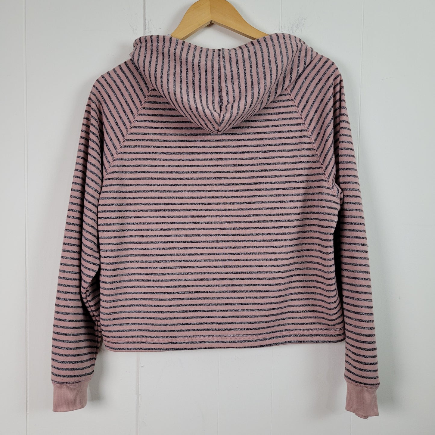 Pink & Grey Striped Hooded Pullover - Liquid X (S)