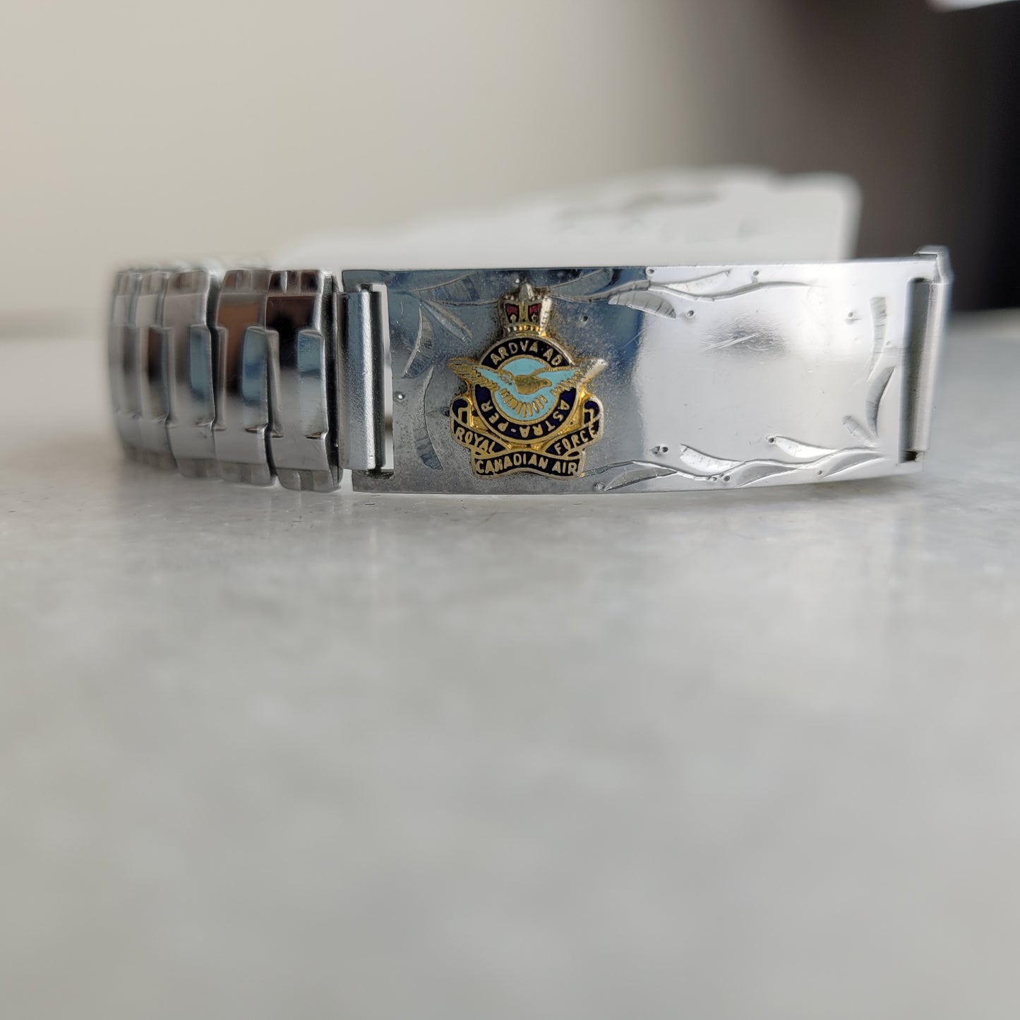Vintage RCAF Stretch ID Expansion Bracelet - Royal Canadian Air Force