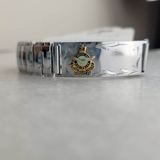 Vintage RCAF Stretch ID Expansion Bracelet - Royal Canadian Air Force