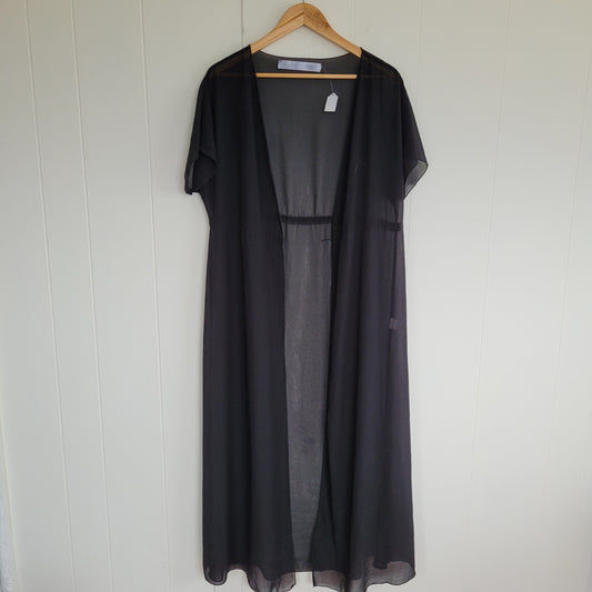 Black La Express Sheer Duster Cover-Up