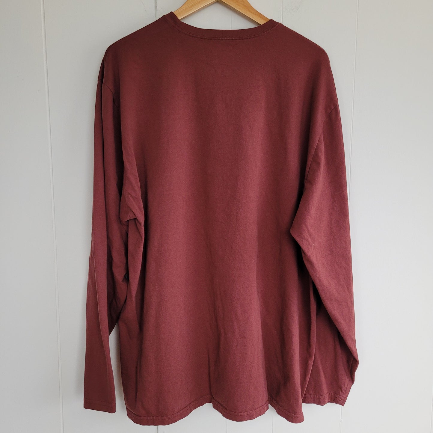 Burgundy Long Sleeve Mens Tee - Denver Hayes (2XL)