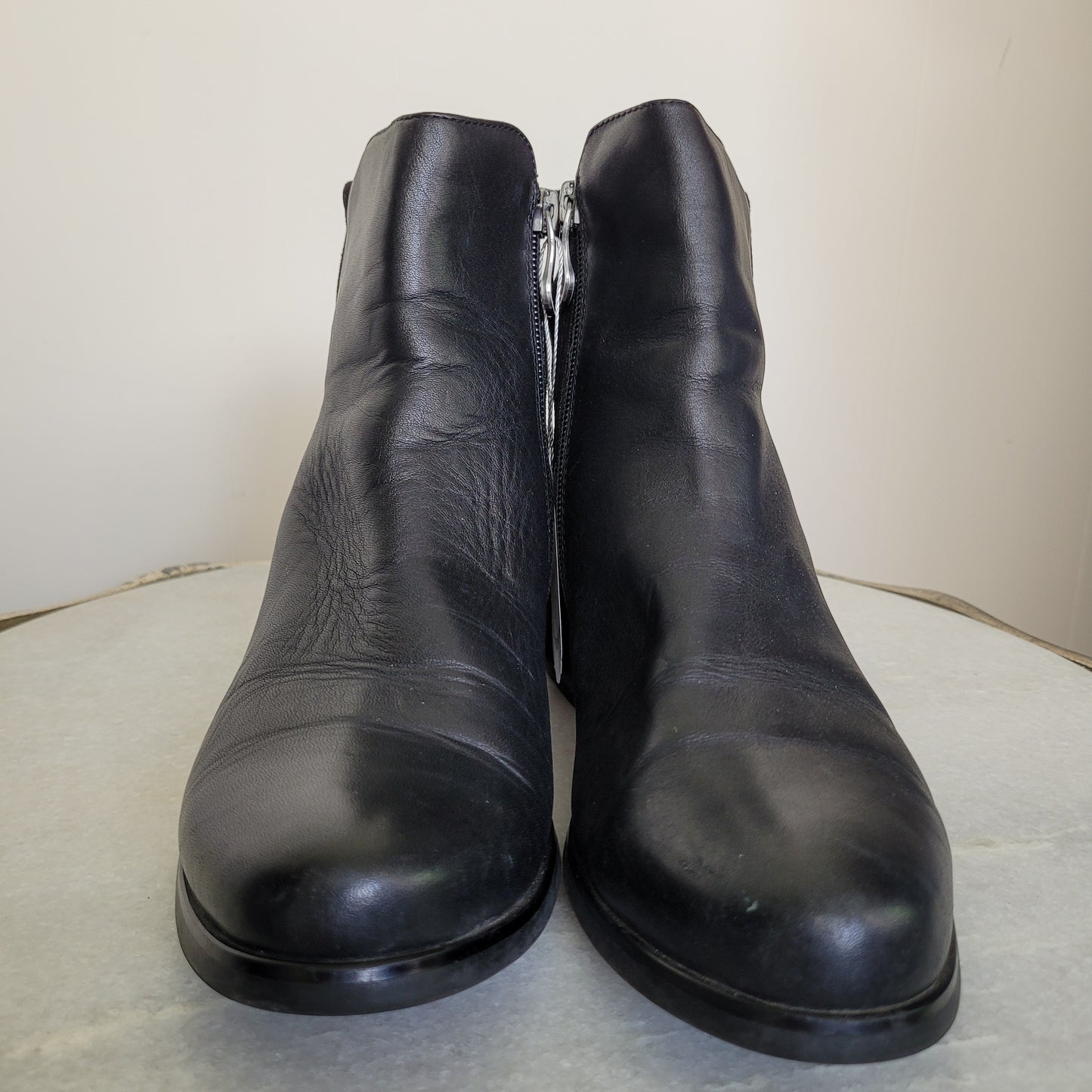 Black Leather Ankle Boots - Artica (Size 6B)