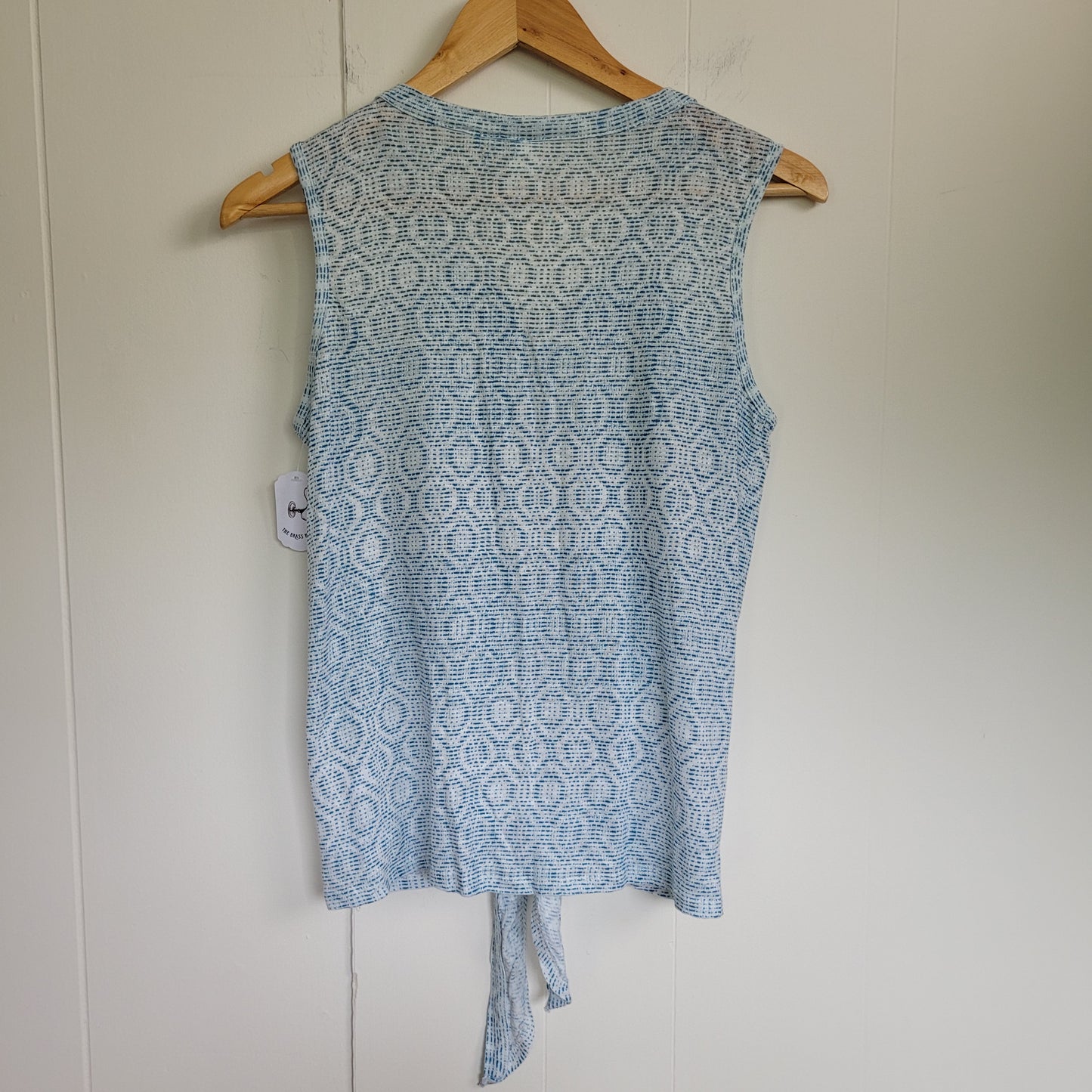Blue Linen Tie-Front Tank - Artisan NY (Small)