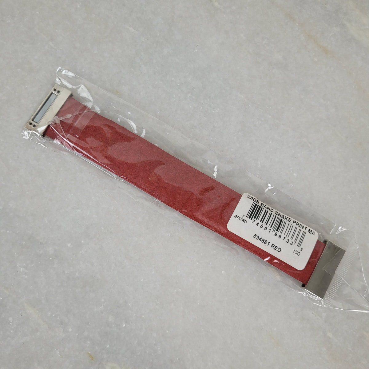 Red Snake Print Crystal Magnetic Bracelet