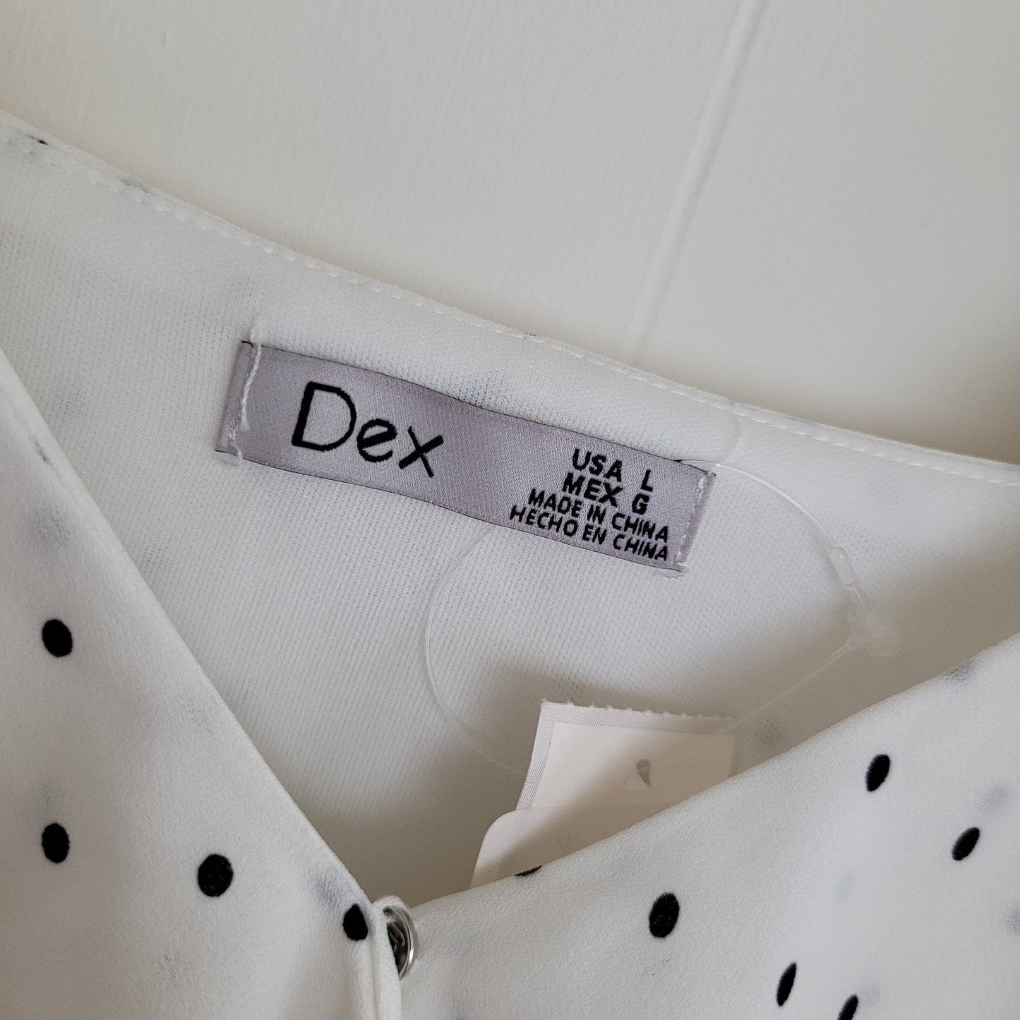 White & Black Polka Dot Ruffle Dress BNWT - Dex (Large)