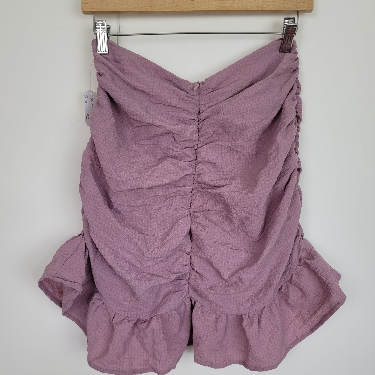 Dusty Mauve Ruched Mini Skirt - Shein (Medium)
