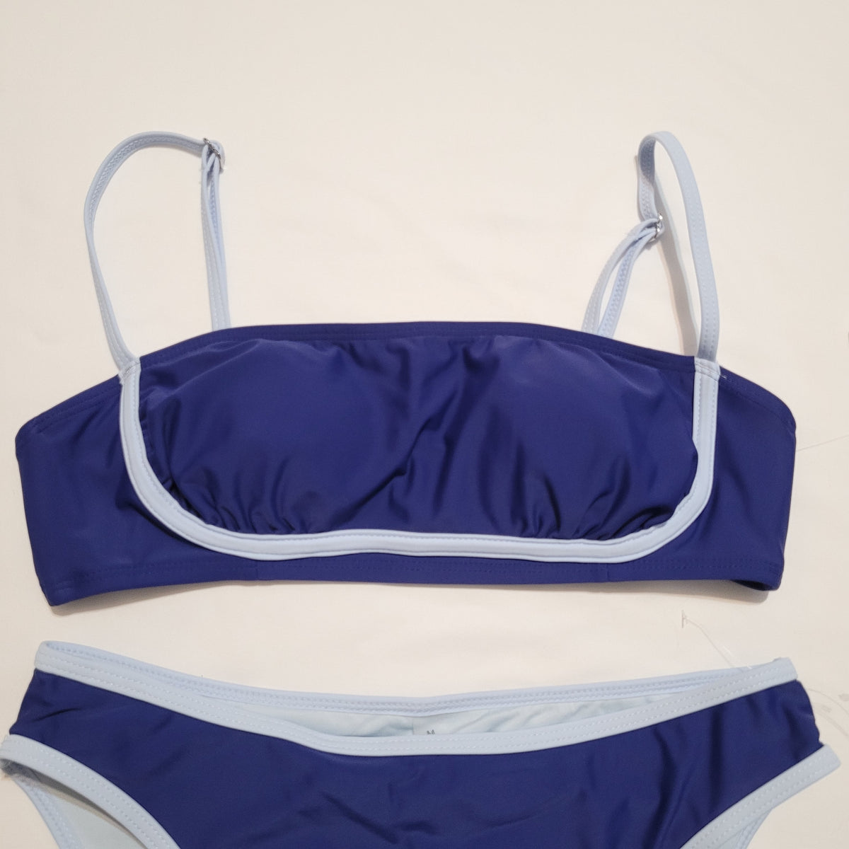 Navy & Light Blue Contrast Trim Bikini Set - Unbranded (M)