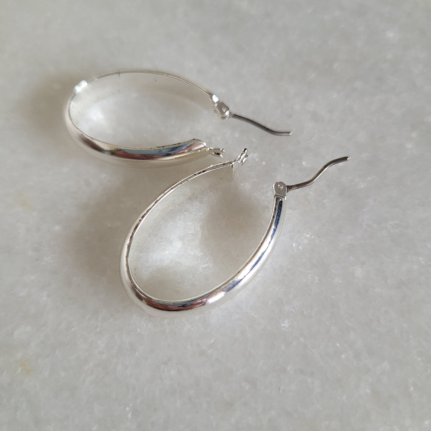 Silver-Tone Teardrop Hoop Earrings