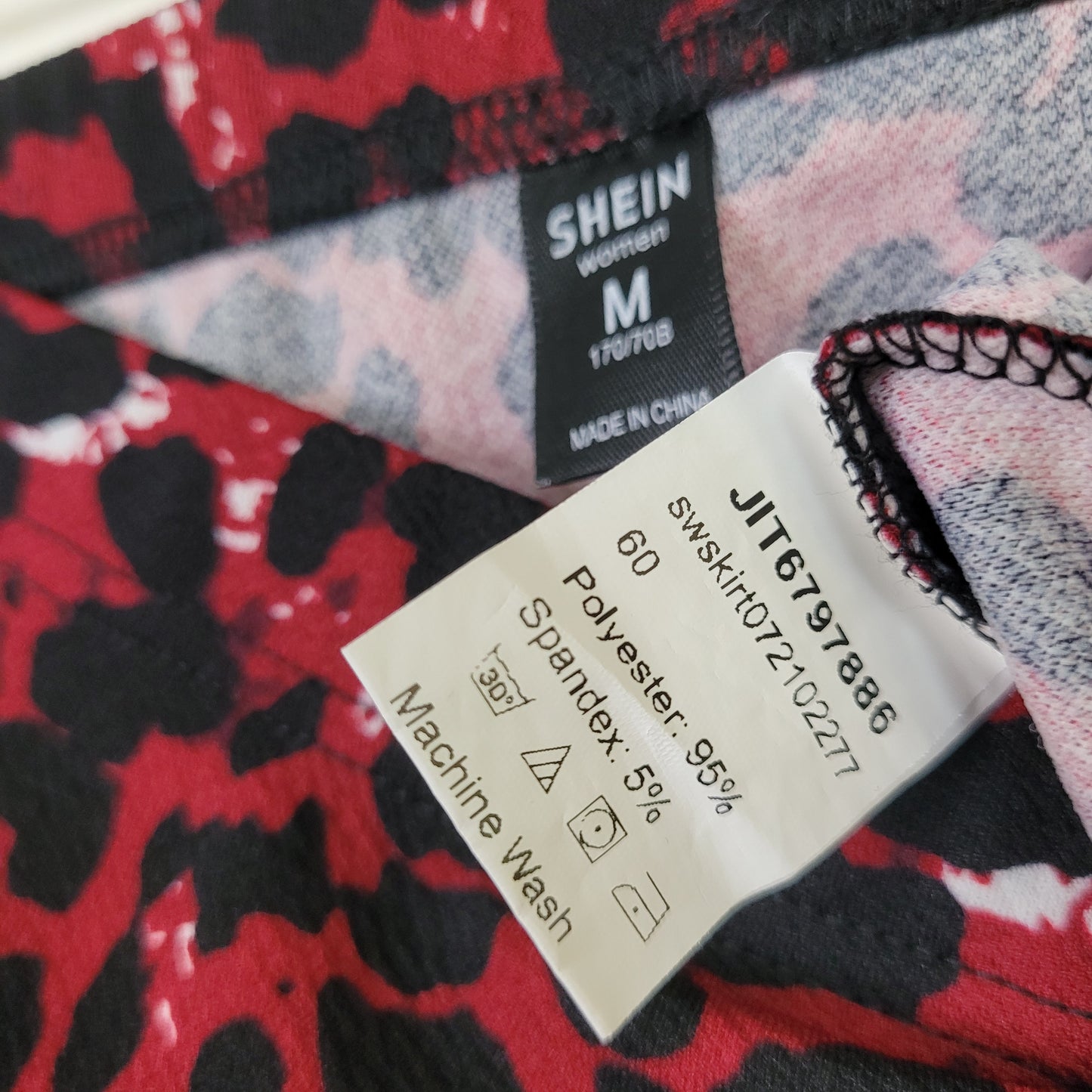 Red Leopard Print Midi Skirt - Shein (M)