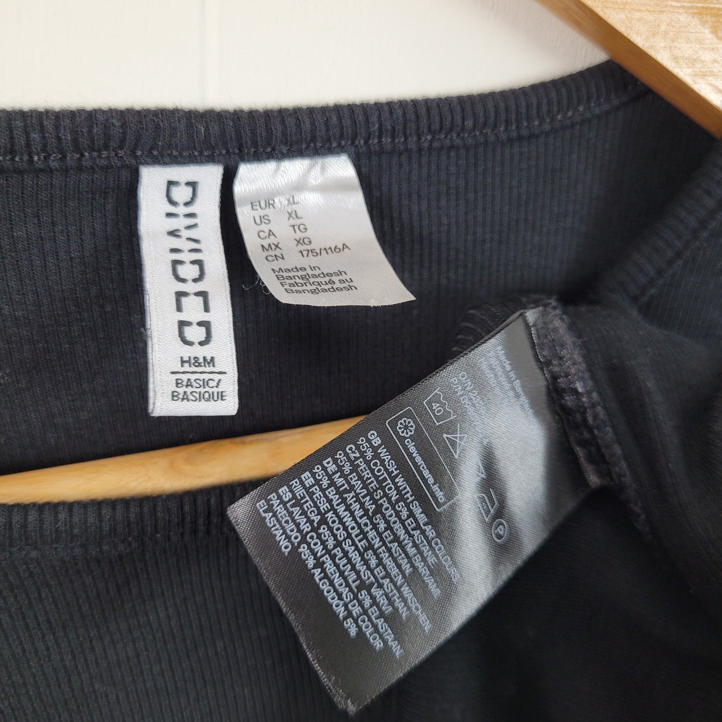 Black Ribbed Cropped T-Shirt - Divided by H&M (XL)