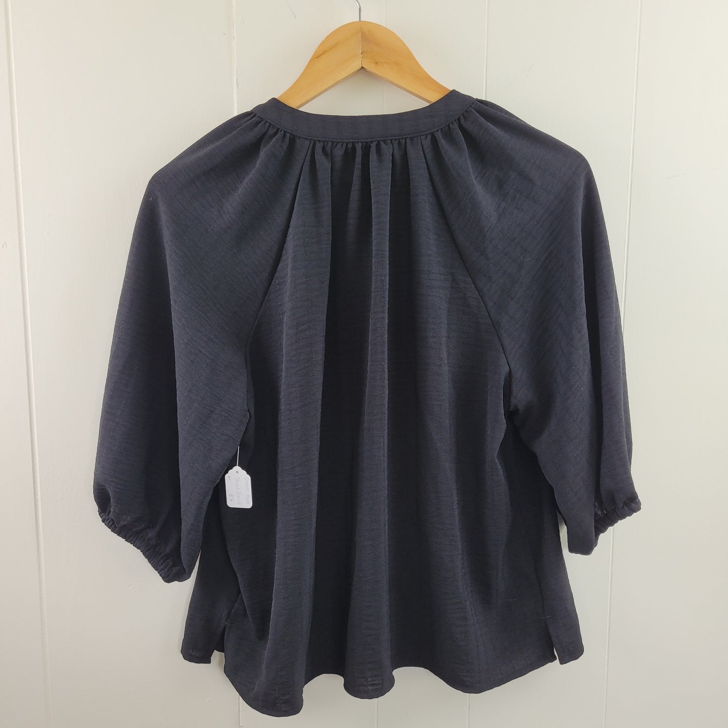 Black 3/4 Sleeve Blouse - Denver Hayes (M)