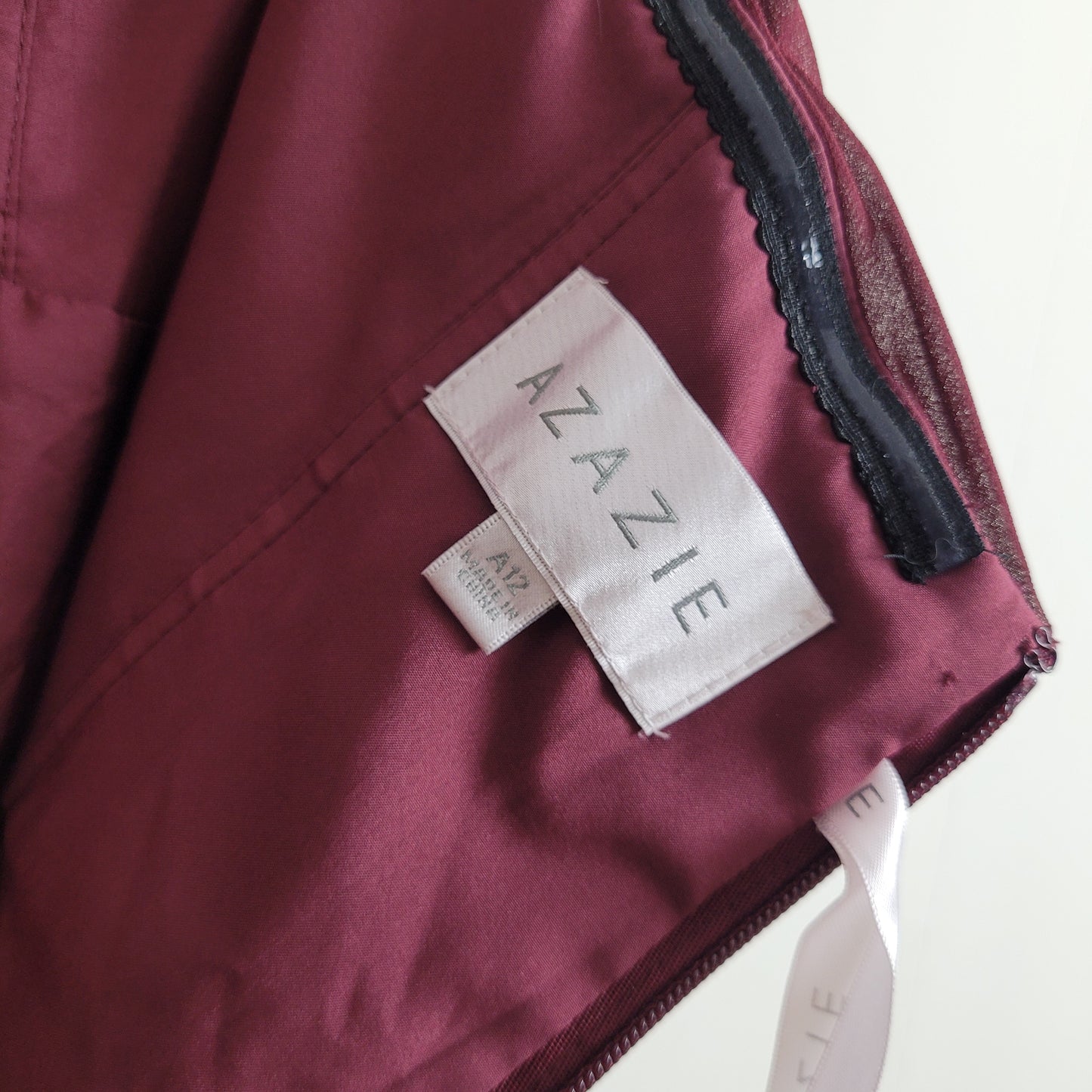 Burgundy Strapless Special Occasion Dress - Azazie (Size A12)