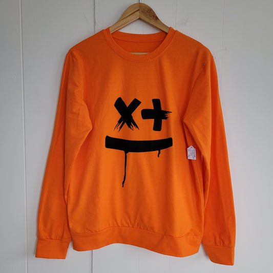 Orange Graphic Face Sweatshirt