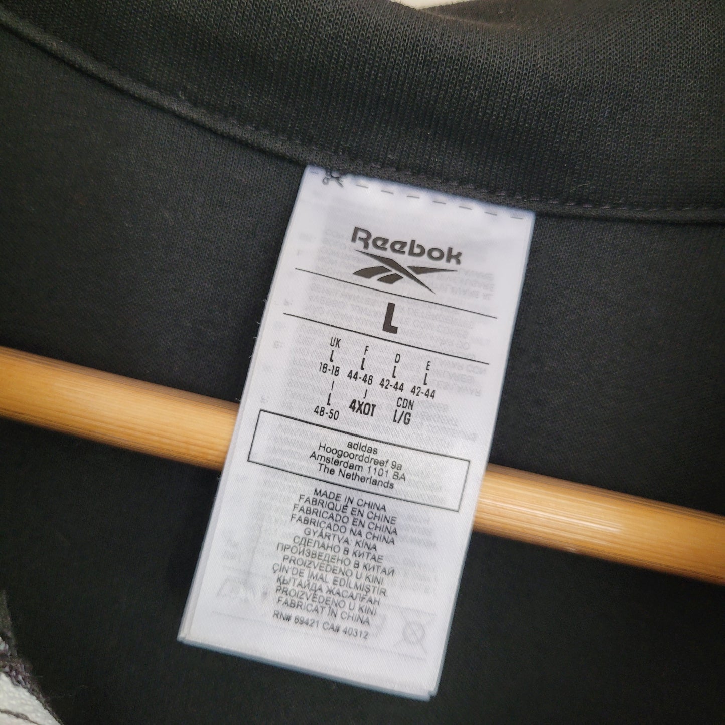 Black Quarter Zip Athletic Pullover - Reebok (Large)