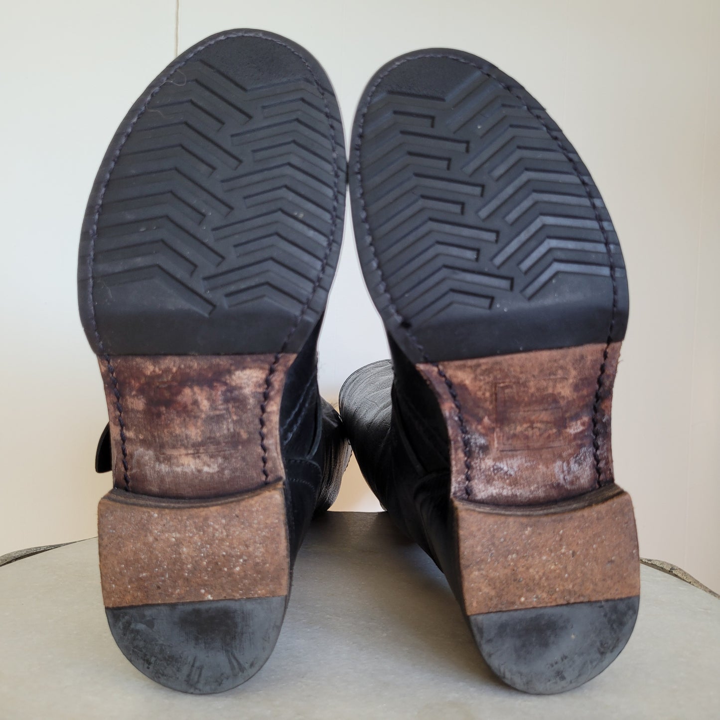 Black Leather Engineer Boots - Frye (Women's 6.5B)