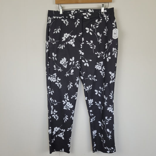 Black & White Floral Pants - Lily Morgan (M)