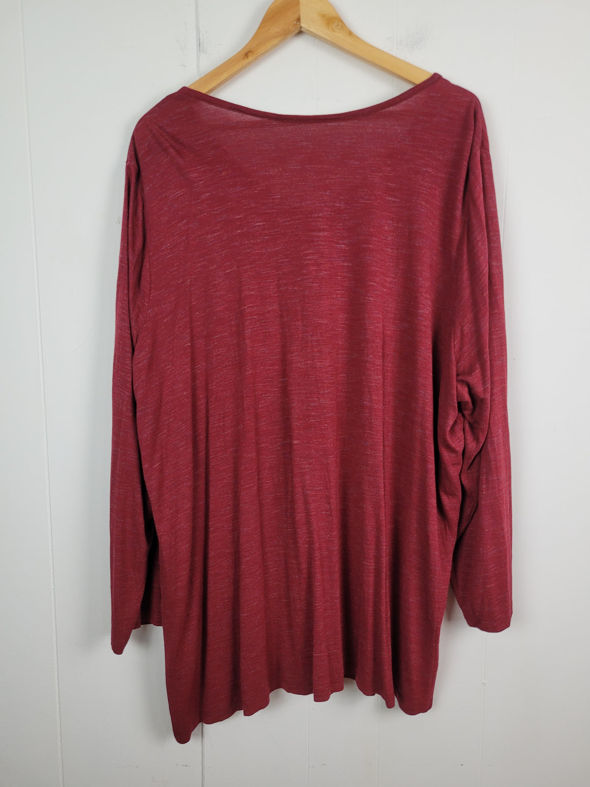 Penningtons 3X Red Marled V-Neck Long Sleeve Girlfriend Tee