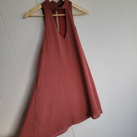 Dusty Rose High Neck Keyhole Shift Dress - Lulus (Large)