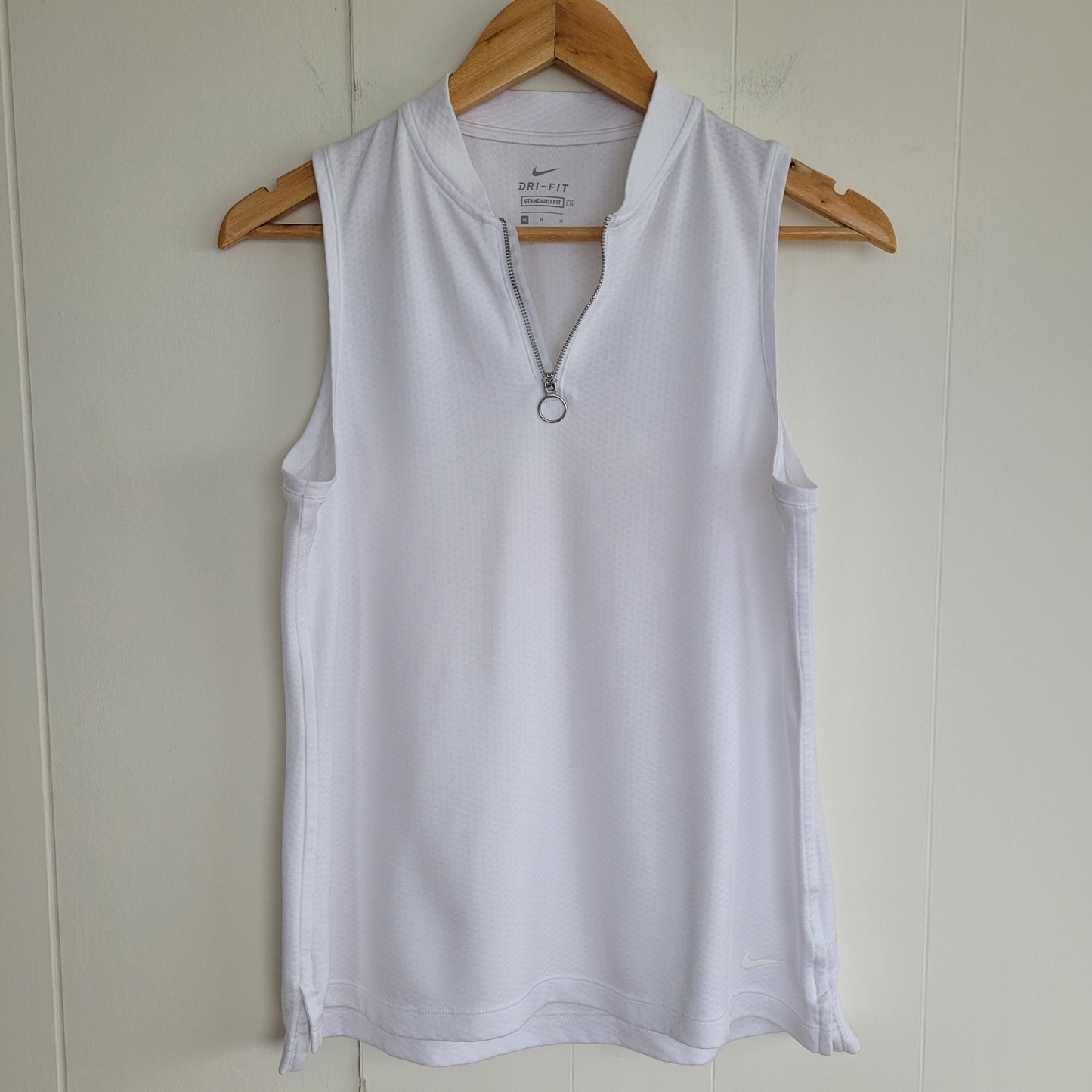 White Dri-FIT Zip Neck Tank - Nike (Size M)