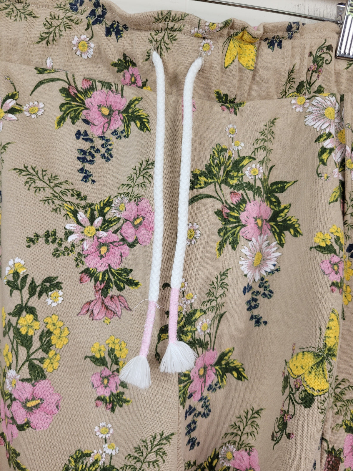 MyStyle Size 2X Beige Floral Drawstring Shorts