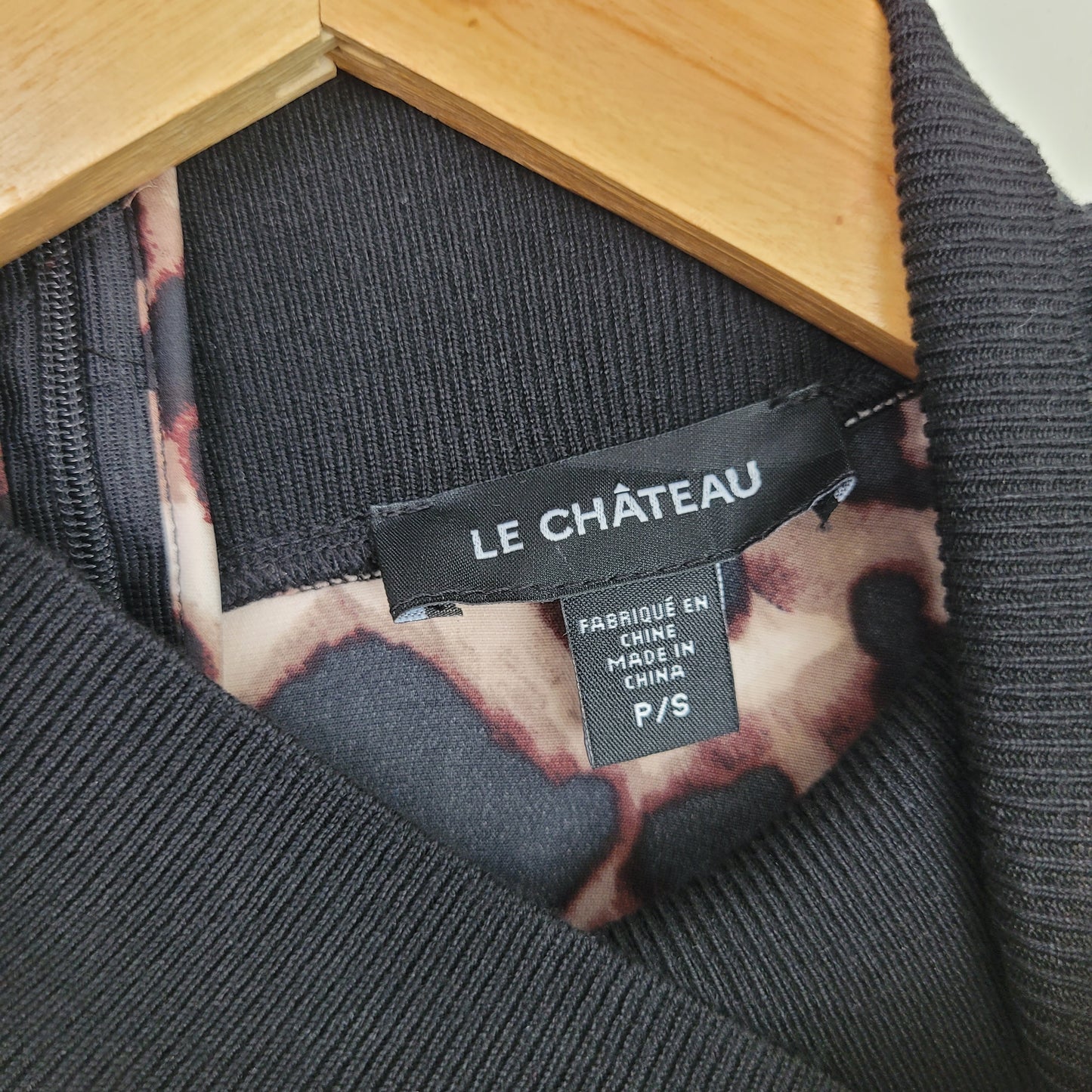 Leopard Print Mock Neck Sleeveless Top - Le Château (Size Small)