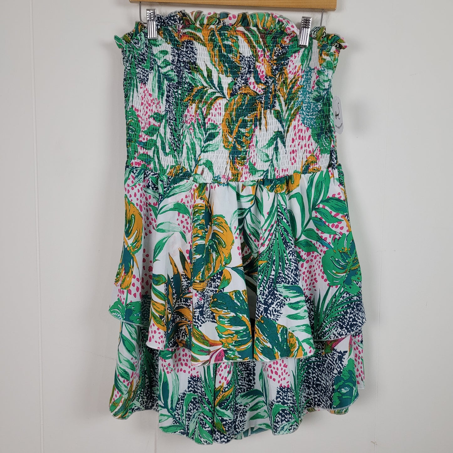 Tropical Strapless Romper - Shein( US 12/L)
