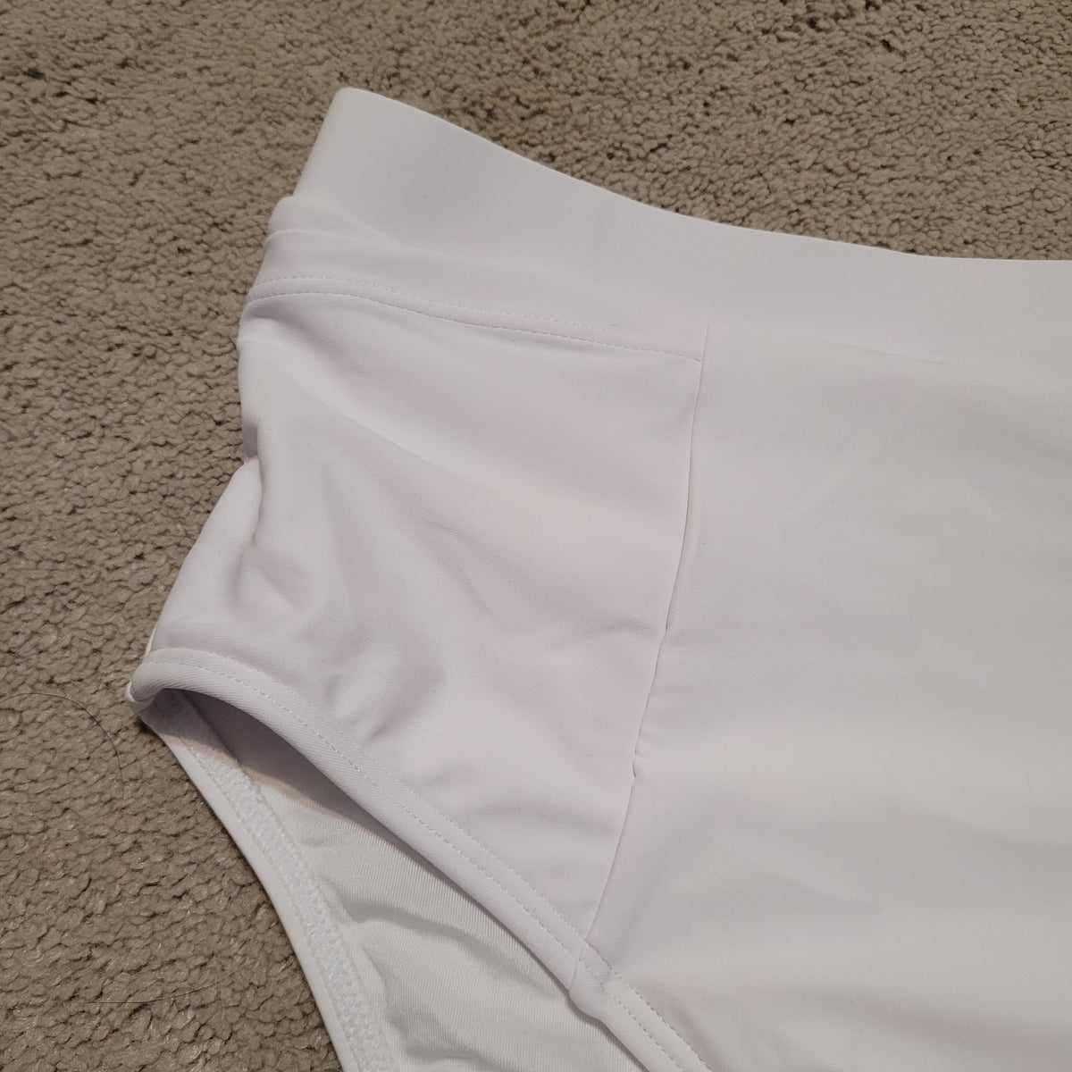 White High-Waisted Swim Bottoms - Tempt Me (M)