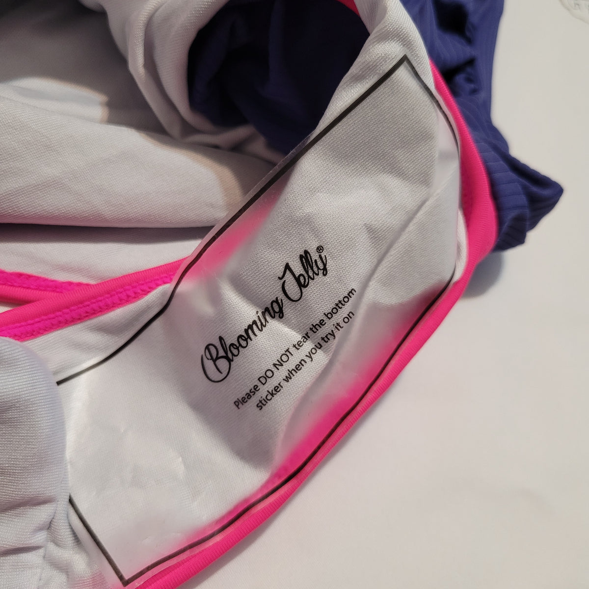 Purple Colourblock One-Piece Swimsuit - Blooming Jelly (M)