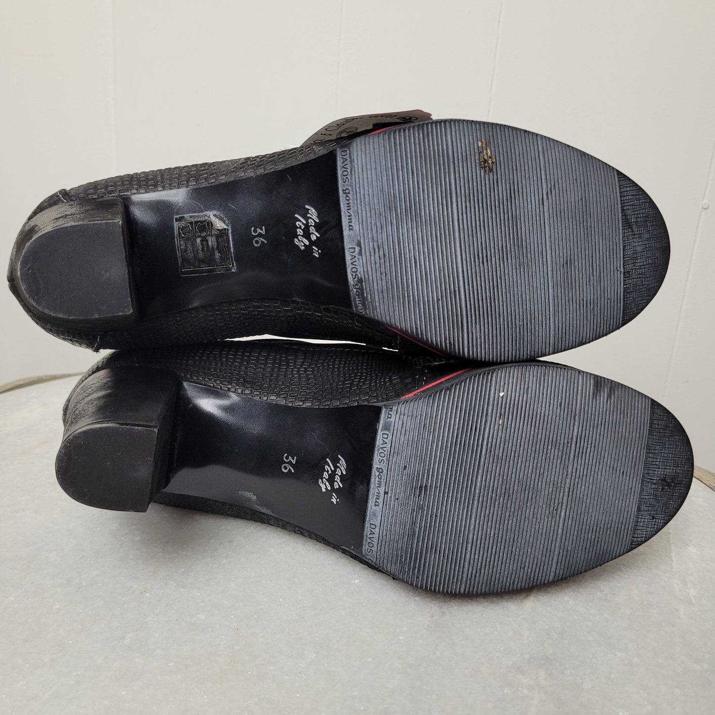 Black Leather Lace-Up Heels - Eva & Claudi (EU 36)