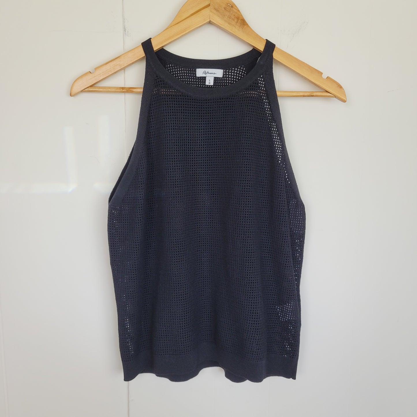 Black Open Knit Tank Top - Reitmans (Large)