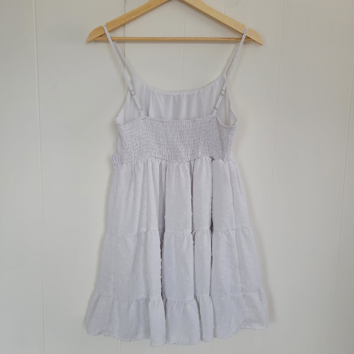 White Smocked Mini Dress – Shein (Size Small)