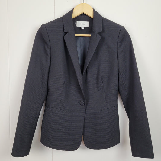 Black Textured Peplum Blazer - REISS (Size 6 US)