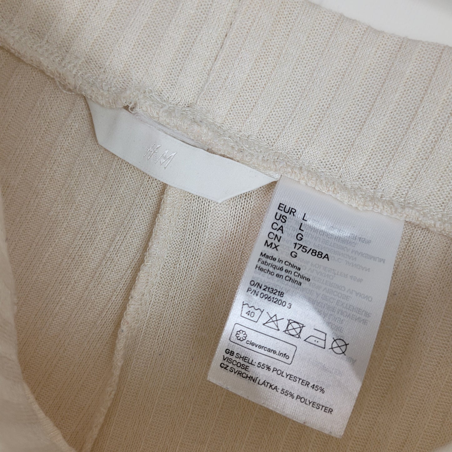 Cream Wide Leg Lounge Pants - H&M (L)