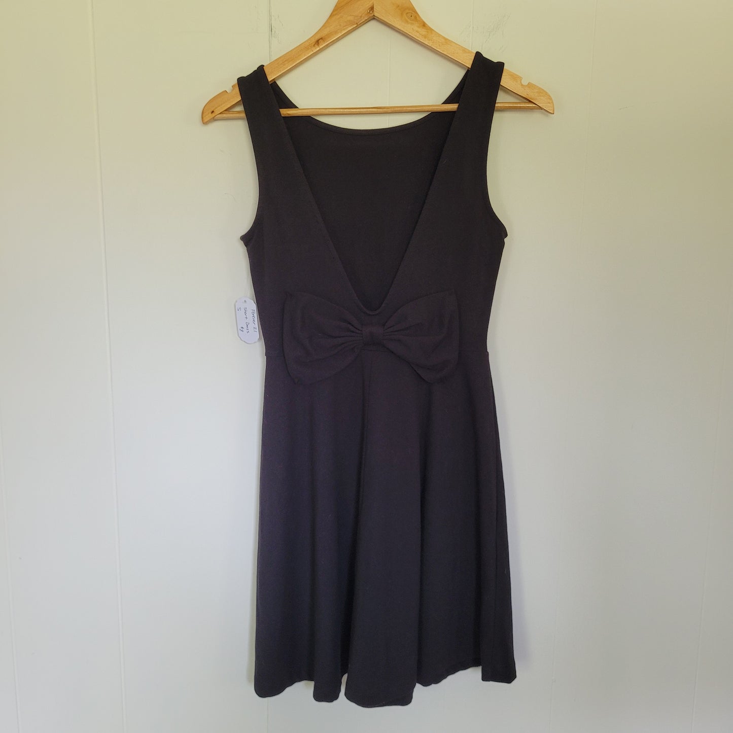 Black Bow Back Skater Dress - Forever 21 (Size Small)