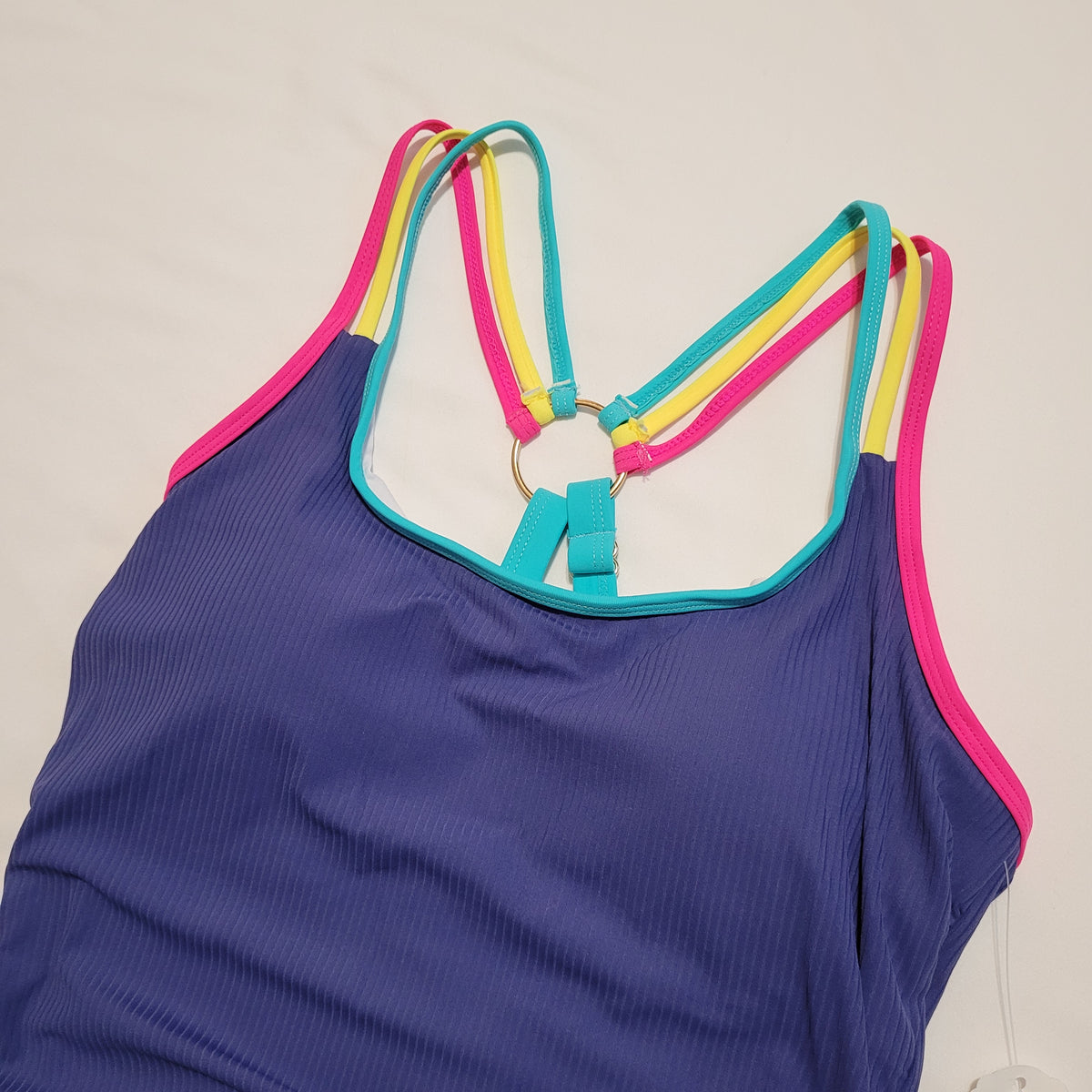 Purple Colourblock One-Piece Swimsuit - Blooming Jelly (M)