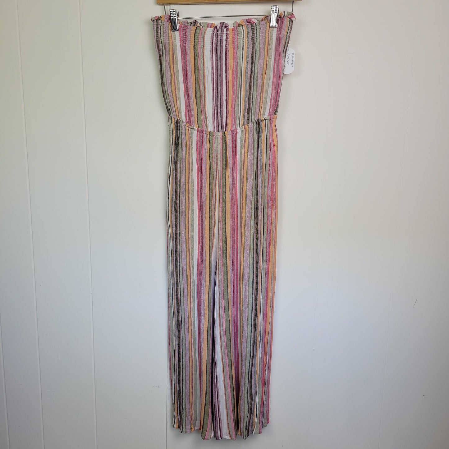 Striped Strapless Wide-Leg Jumpsuit - Hello Heart
