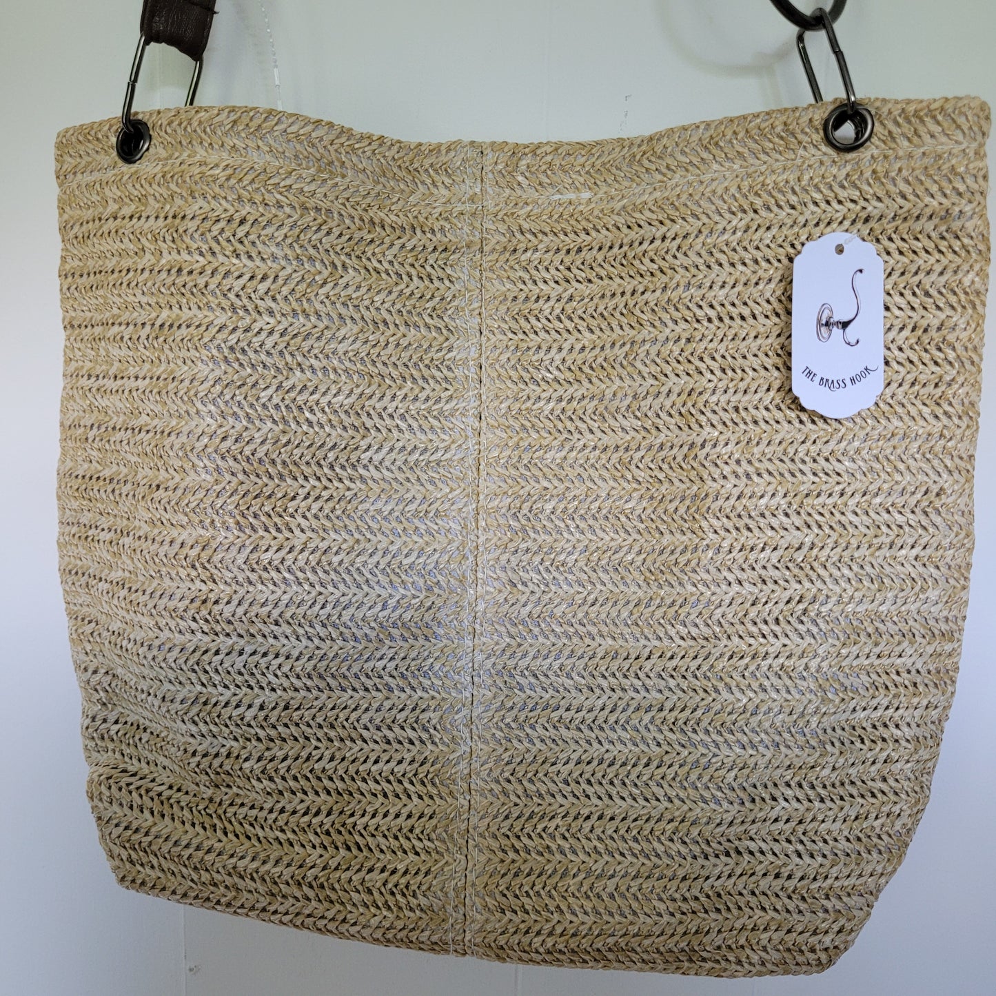 Natural Woven Straw Tote Bag (Large)