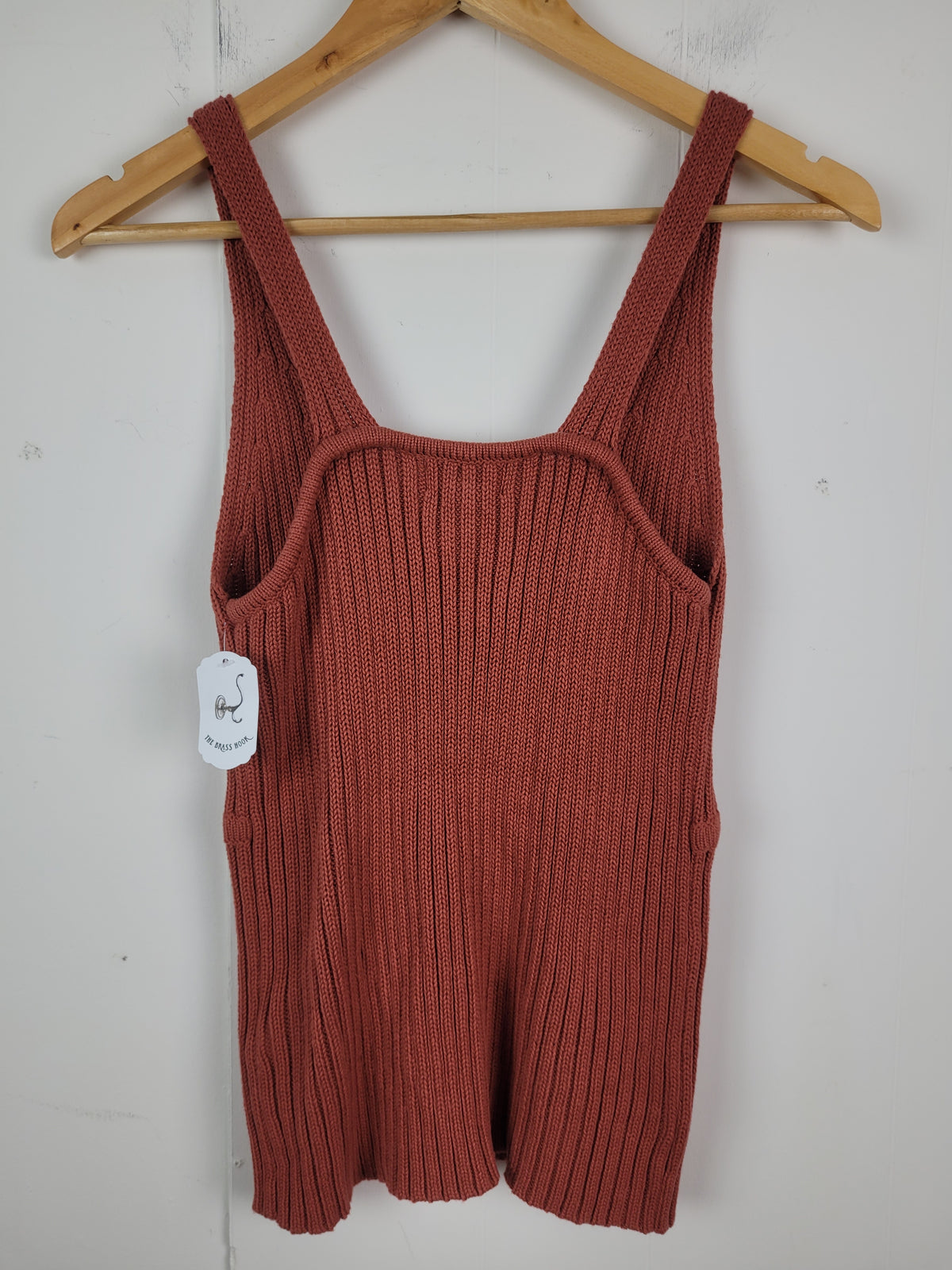The Korner M/L Rust Ribbed Knit Tank Top