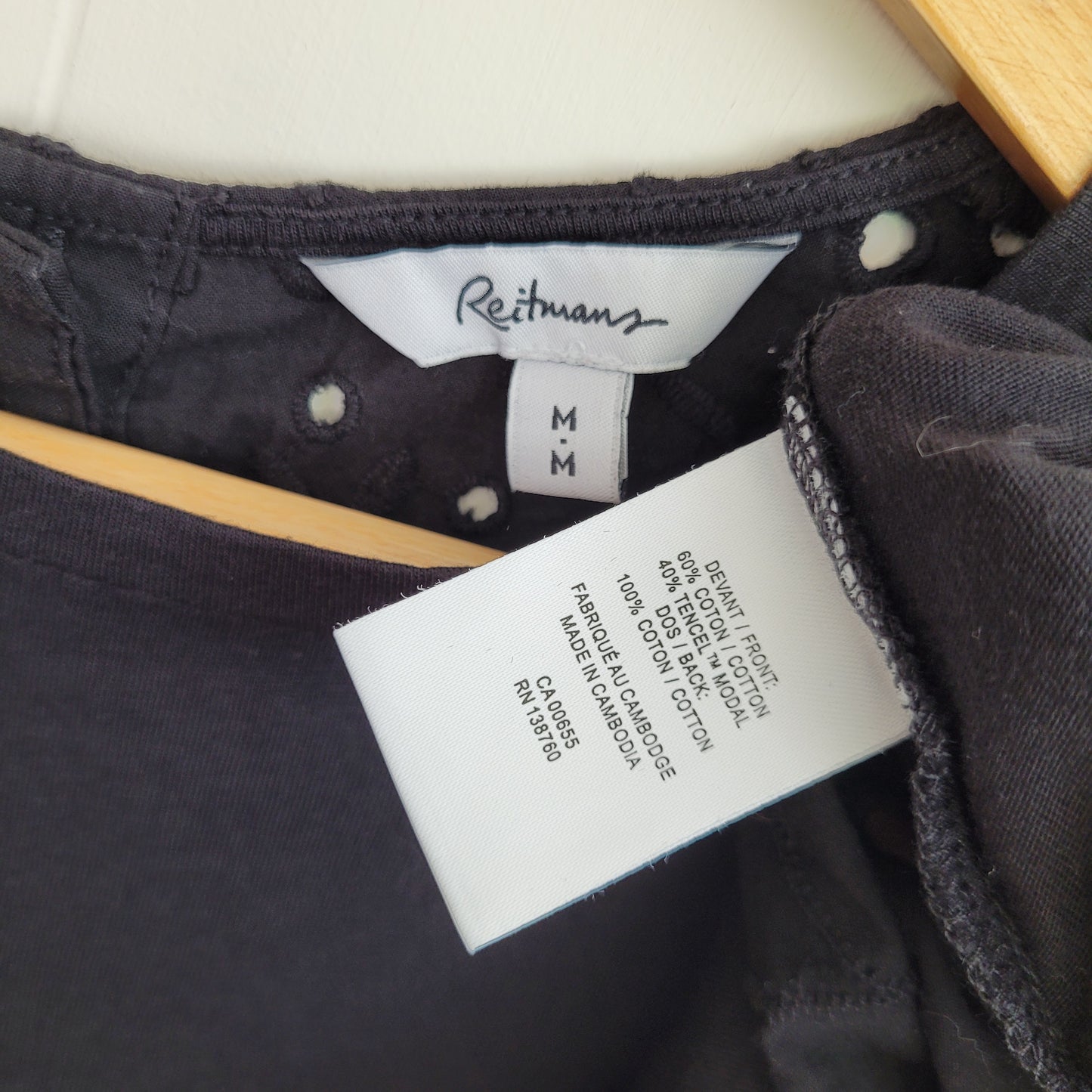 Black Eyelet Tank - Reitmans (Medium)