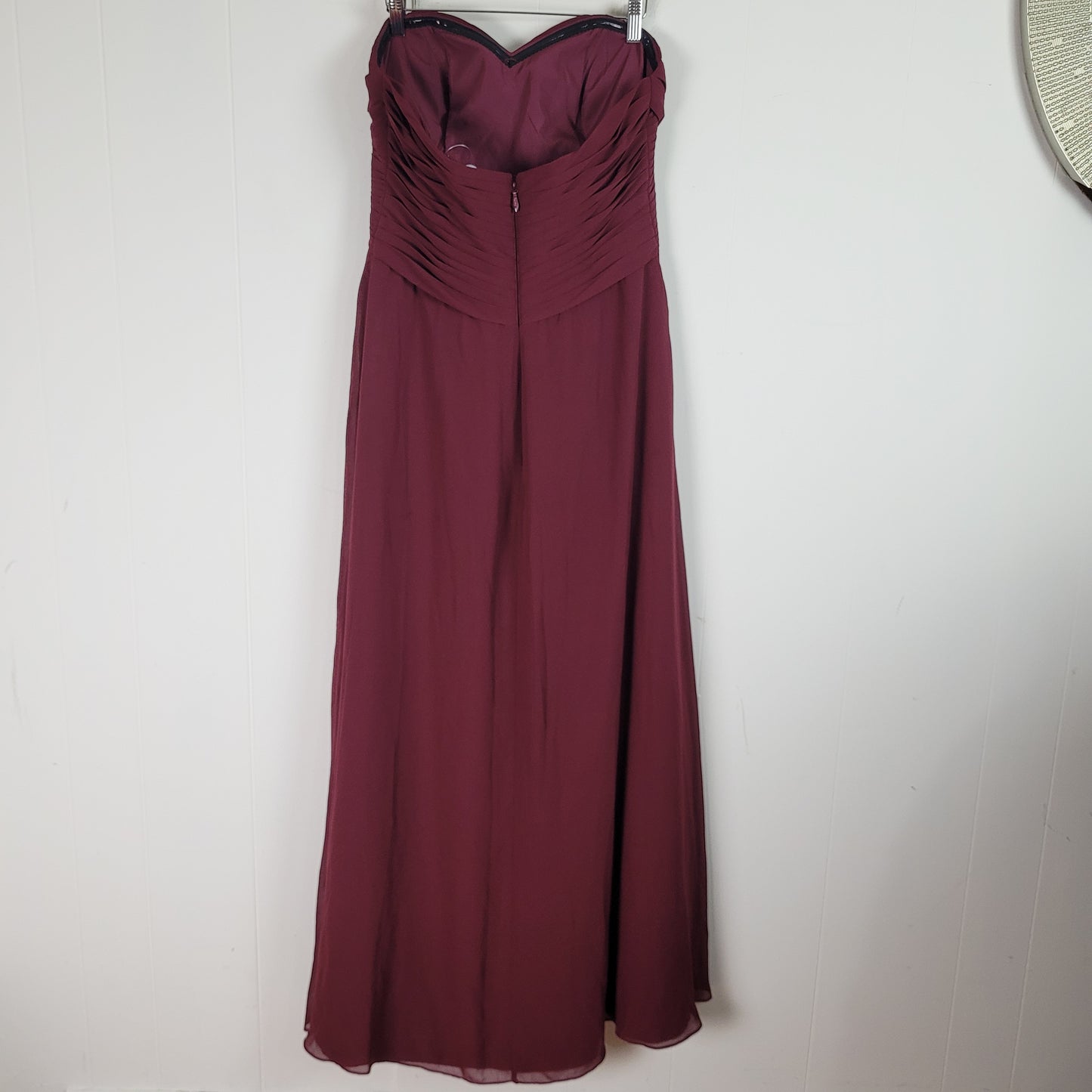 Burgundy Strapless Special Occasion Dress - Azazie (Size A12)