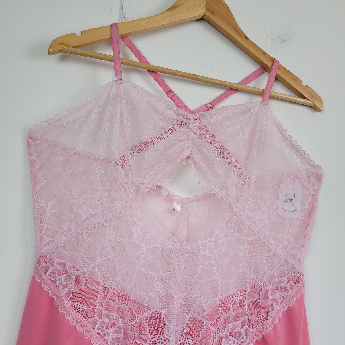 Pink Lace Chemise Lingerie - La Vie en Rose (Size XL)
