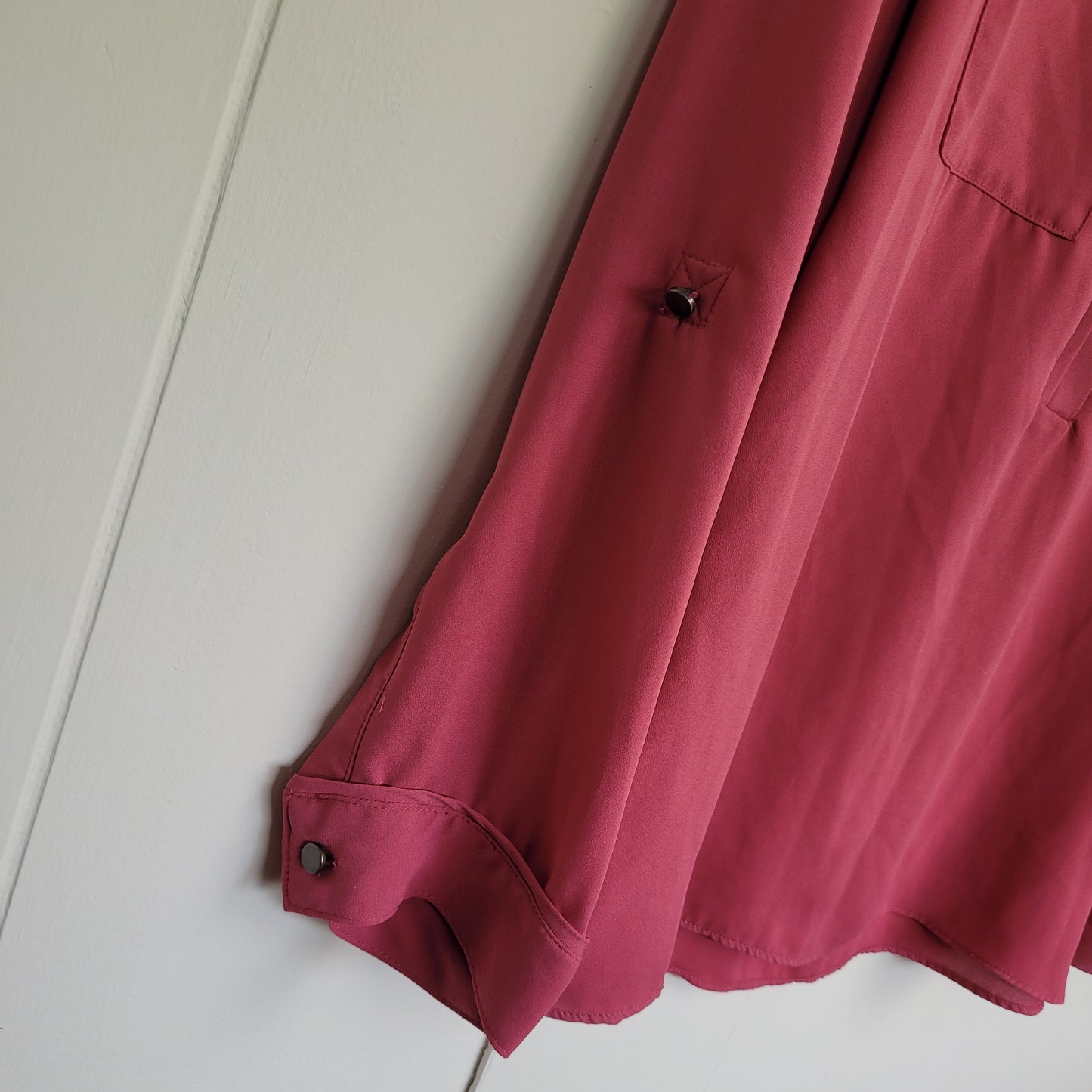 Dusty Rose Zip Pocket Blouse - Reitmans (Large)